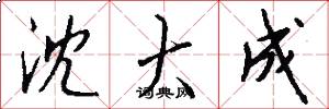 沈大成怎么写好看