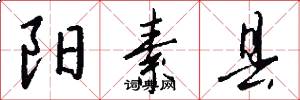 阳素县怎么写好看