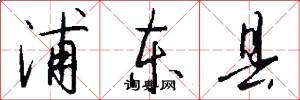 浦东县怎么写好看
