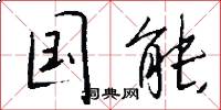 国能怎么写好看