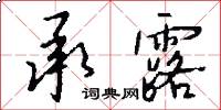 承露怎么写好看