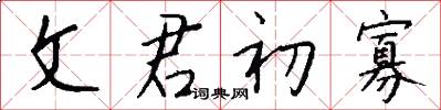 文君初寡怎么写好看