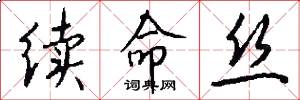 续命丝怎么写好看