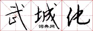 武城化怎么写好看