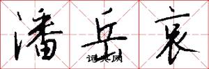 潘岳哀怎么写好看