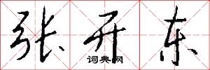 张开东怎么写好看