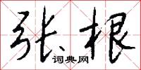 张根怎么写好看