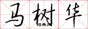 马树华怎么写好看