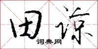 田谅怎么写好看