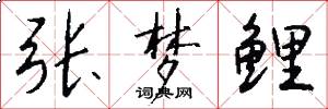 张梦鲤怎么写好看