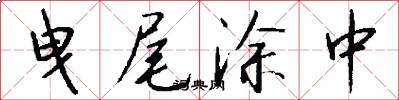 曳尾涂中怎么写好看