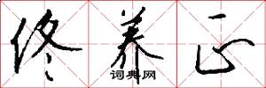 佟养正怎么写好看