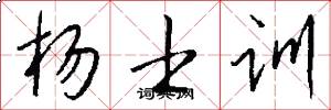 杨士训怎么写好看