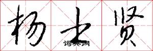 杨士贤怎么写好看