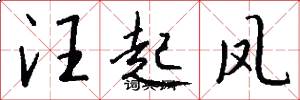 汪起凤怎么写好看