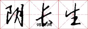 阴长生怎么写好看