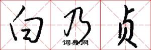 白乃贞怎么写好看