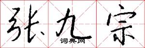 张九宗怎么写好看