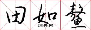 田如鳌怎么写好看