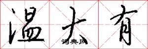 温大有怎么写好看