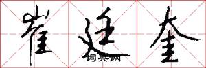 崔廷奎怎么写好看