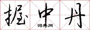 握中丹怎么写好看