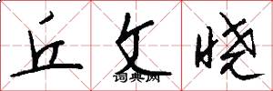 丘文晓怎么写好看