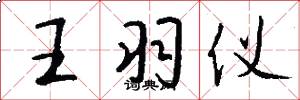 王羽仪怎么写好看