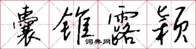 囊锥露颖怎么写好看