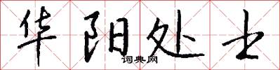 华阳处士怎么写好看