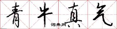 青牛真气怎么写好看