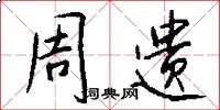 周遗怎么写好看