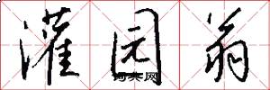 灌园翁怎么写好看