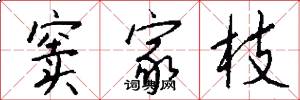 窦家枝怎么写好看