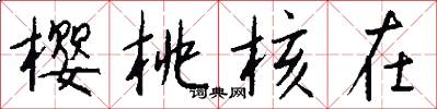 樱桃核在怎么写好看