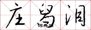 庄舄泪怎么写好看