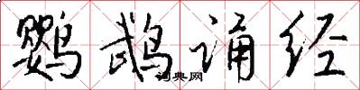 鹦鹉诵经怎么写好看