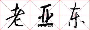 老亚东怎么写好看