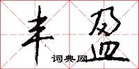 丰盈怎么写好看