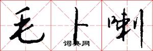 毛卜喇怎么写好看