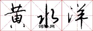 黄水洋怎么写好看