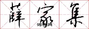 薛家集怎么写好看