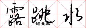 露跳水怎么写好看