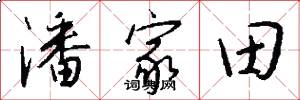 潘家田怎么写好看