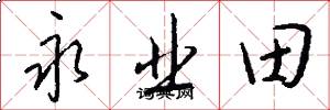 永业田怎么写好看
