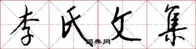 李氏文集怎么写好看