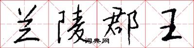 兰陵郡王怎么写好看
