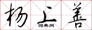 杨上善怎么写好看