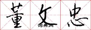 董文忠怎么写好看