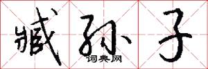 臧孙子怎么写好看